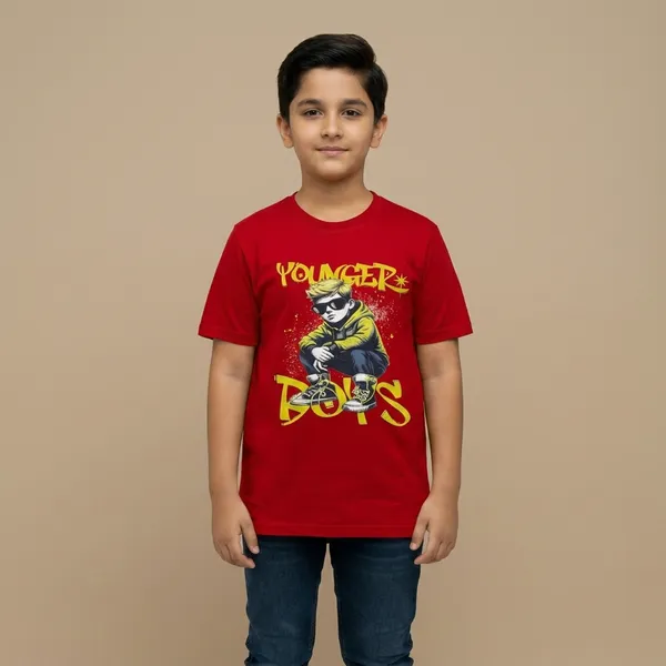 T-Shirt_Maroon_Cotton_Graphic_Dtf_Print_Crew_Neck__For_Boys