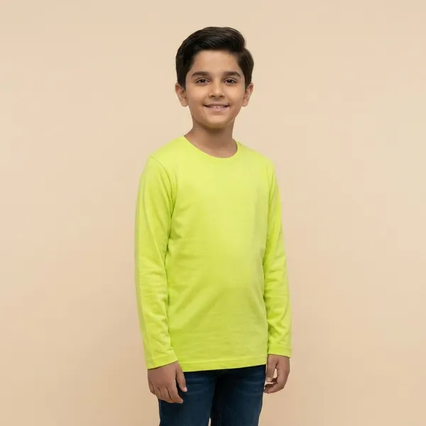 Neon_Green_Yellow_100%_Cotton_Full_Sleeve_T_Shirt_For_Boys