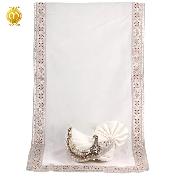 White_Pagdi_Dupatta_Set_Pearl_Crystal_Embellished_Wedding_Turban_For_Men