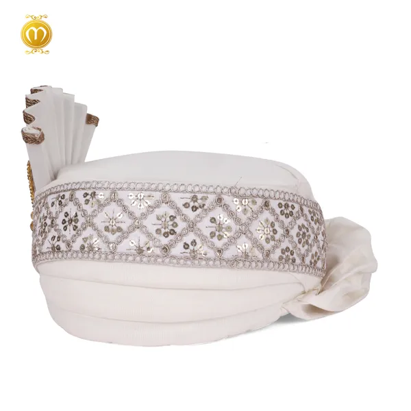 Pagdi_Dupatta_White_Soft_Silk_Pearl_Stone_Embellished_Wedding_Turban_For_Men
