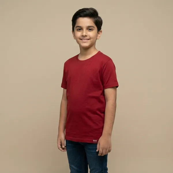 Maroon_Cotton_Regular_Fit_Half_Sleeve_T_Shirt_For_Boys