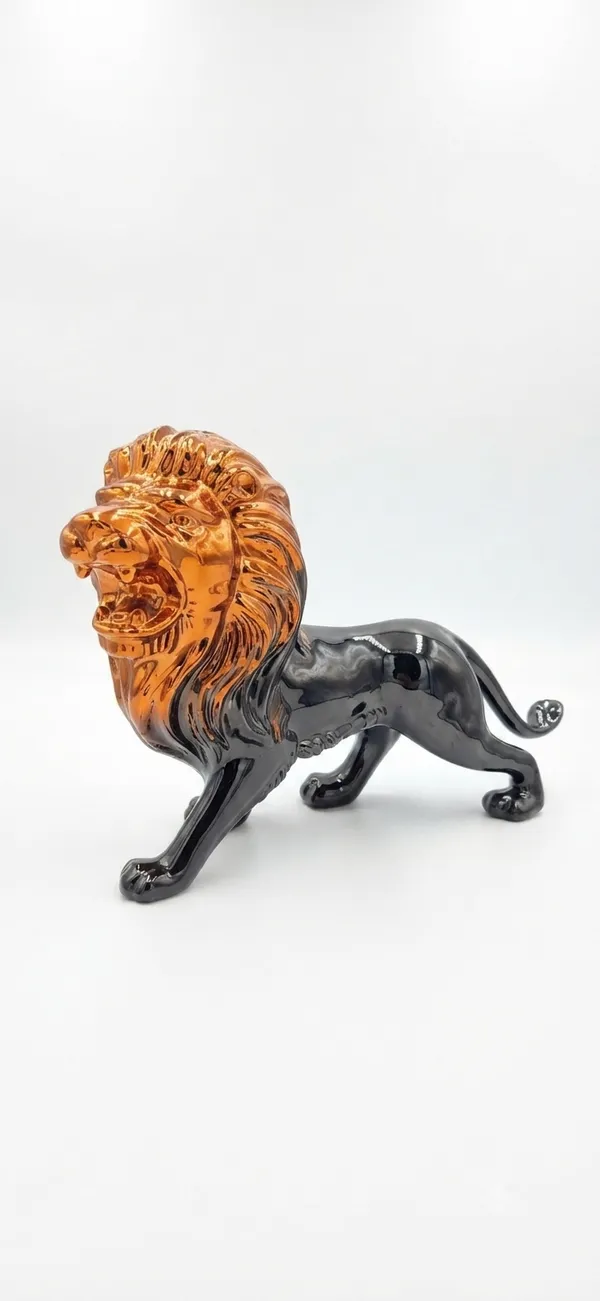 Golden_And_Black_Polyresin_Accent_Decorative_Lion_With_Rider_Figurine