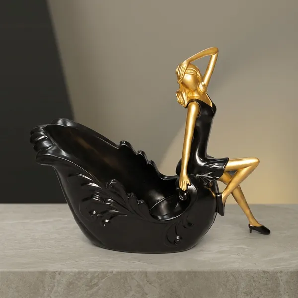 Black_And_Golden_Black_And_Golden_Lady_With_Wine_Bottle_Holder_Figurine