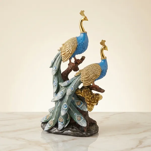 Blue_And_Golden_Blue_And_Golden_Pair_Peacock_Satue
