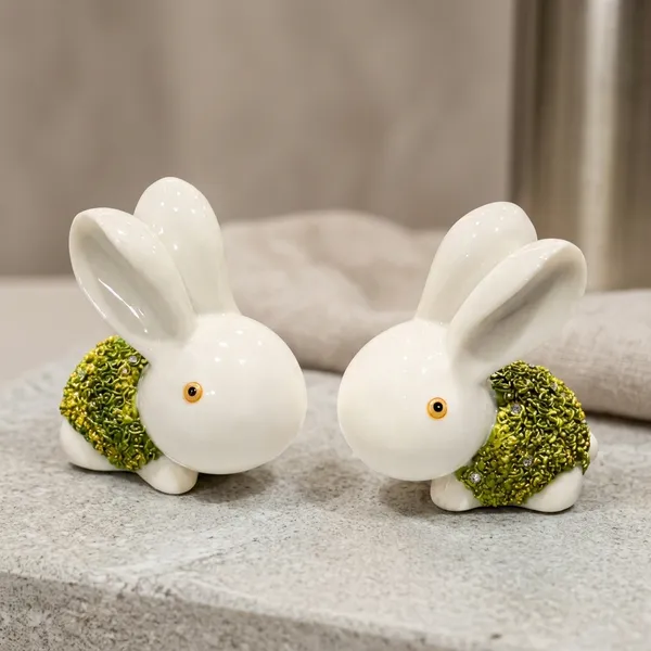 Green_And_White_The_Decor_Culture_While_Marble_Rabbit_Figurine