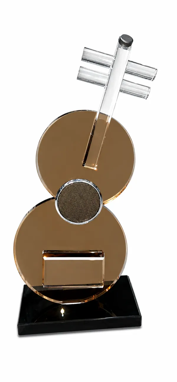 Golden_And_Black_Retro_Guitar_Crystal_Ornament_Figurine
