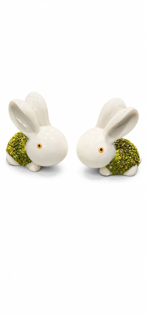 Green_And_White_The_Decor_Culture_While_Marble_Rabbit_Figurine