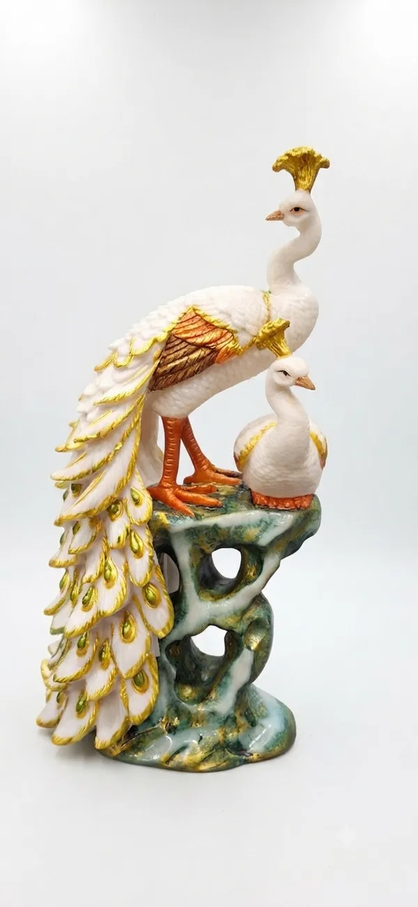 Multicolor_White_And_Golden_Shade_Peacock_Pair_Statue