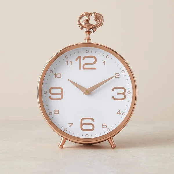 Rose_Gold_Metal_Rose_Peacock_Ornate_Dial_Table_Clock