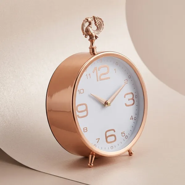 Rose_Gold_Metal_Rose_Peacock_Ornate_Dial_Table_Clock