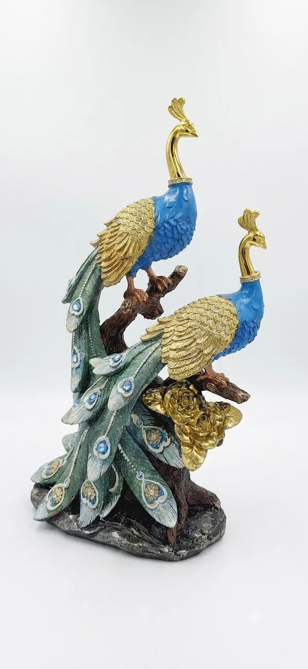 Blue_And_Golden_Blue_And_Golden_Pair_Peacock_Satue