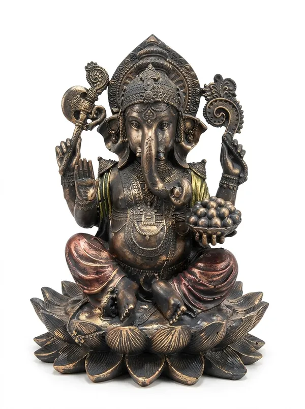 Dark_Brown_Lord_Ganesh_Sitting_On_Lotus_Figurine_Statue