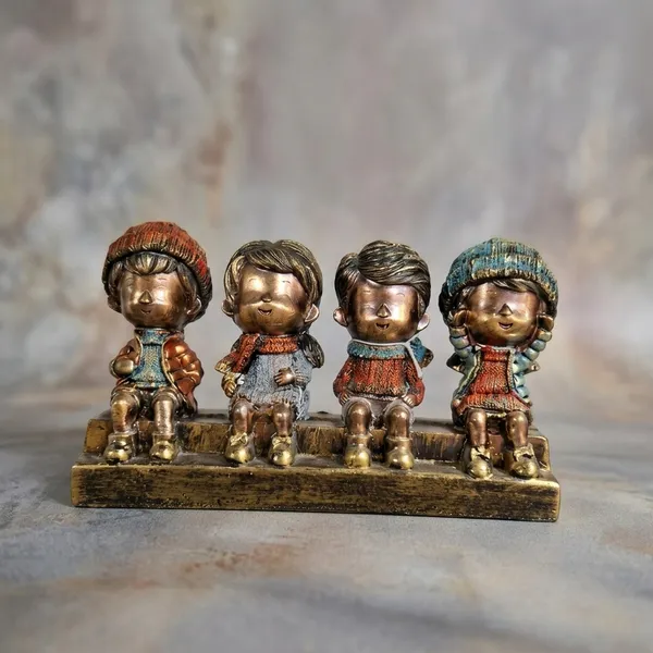 Multicolor_Polyresin_Antique_Bronze_Children__Wooden_Base_Figurine_Set