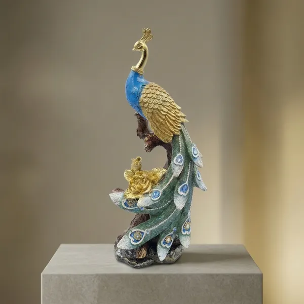 Blue_And_Golden_Polyresin_Peacock_Statue_Figurine