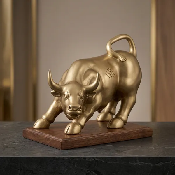 Golden_And_Brown_Stock_Market_Bull_Statue_Figurine