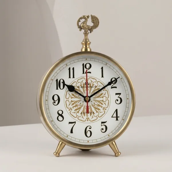 Golden_Metal_Traditional_Peacock_Ornamental_Decorative_Table_Clock