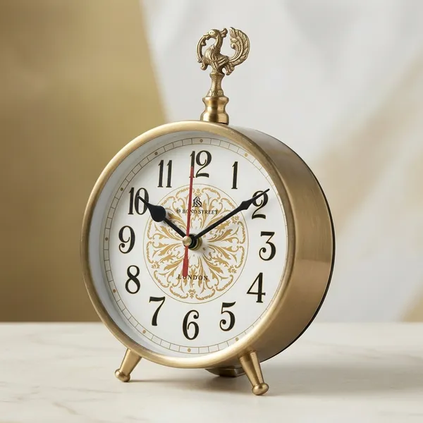 Golden_Metal_Traditional_Peacock_Ornamental_Decorative_Table_Clock