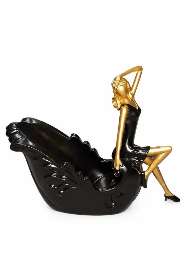 Black_And_Golden_Black_And_Golden_Lady_With_Wine_Bottle_Holder_Figurine