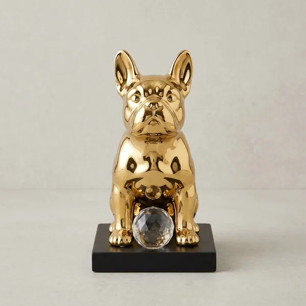 Golden_Ceramic_French_Bulldog_Crystal_Ball_Decorative_Figurine