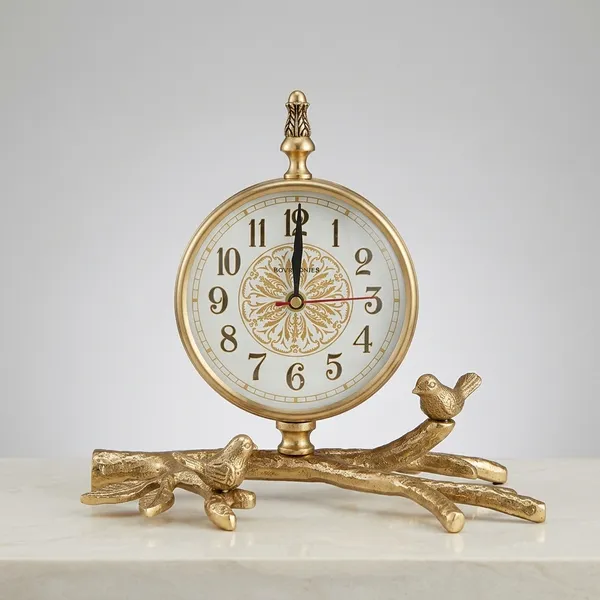 Golden_Metal_Nature_Inspired_Branch_Bird_Accent_Table_Clock