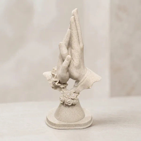Beige_Polyresin_Stone_Praying_Hands_Floral_Base_Figurine
