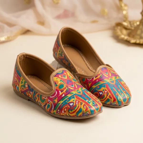 Multicolor_Synthetic_Leather_Slip-On_Juttis_Mojaris_For_Girls_-_Pack_of_2
