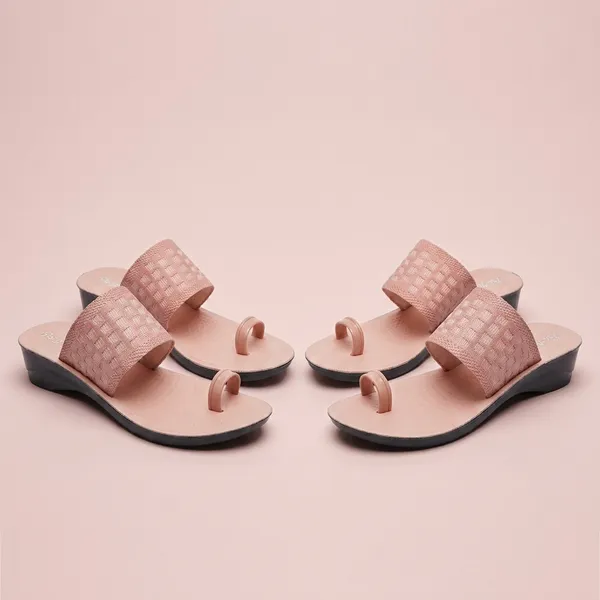 Peach_EVA_/_Rubber_Flip_Flops_For_Women