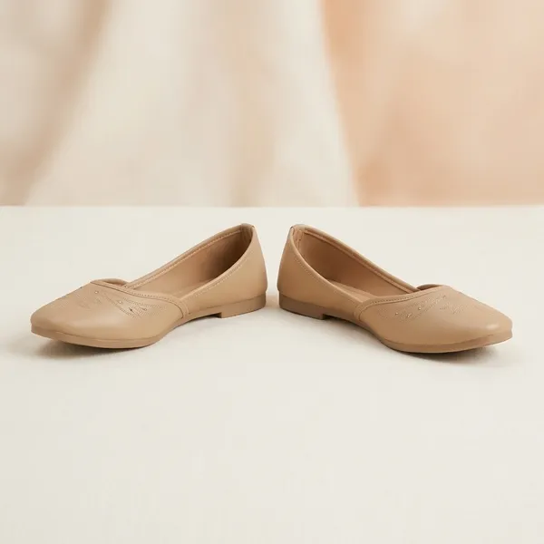 Beige_Pu_Embellished_Slip-On_Ballerina_Juttis_For_Girls_-_Pack_of_2