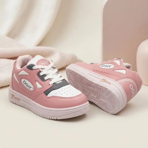 Pink_Foam_Lace-Up_Embellished_Sneakers_For_Girls_-_Pack_of_2
