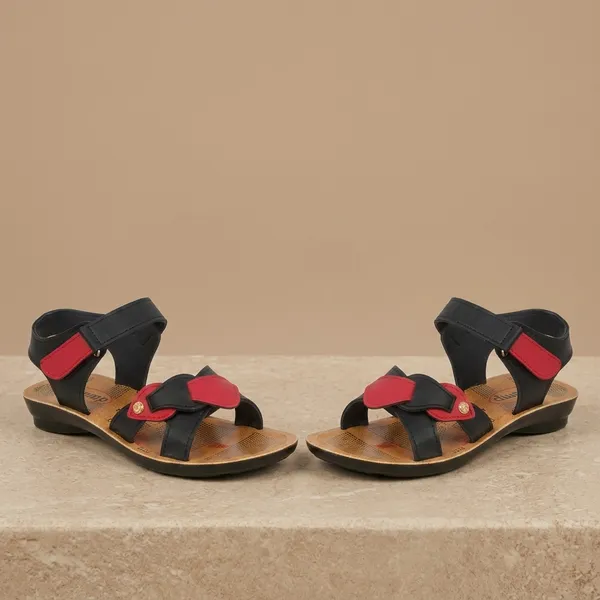 Multicolor_PU_Printed_Velcro_Comfort_Flat_Sandals_-_Pack_of_2