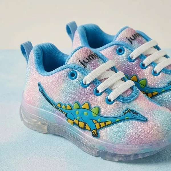 Blue_Pu_LED_Embellished_Lace-Up_Sneakers_For_Girls_-_Pack_of_2