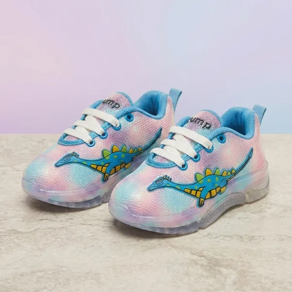Blue_Pu_LED_Embellished_Lace-Up_Sneakers_For_Girls_-_Pack_of_2