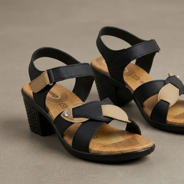 Black_PU_Open_Toe_Block_Heel_Sandals_-_Pack_of_2