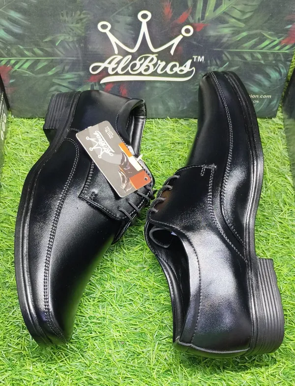 Black_Synthetic_Leather_Lace-Up_Square_Toe_Derby_Shoes_For_Men