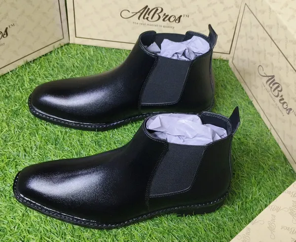 Black_Synthetic_Leather_Chelsea_Ankle_Boots_For_Men