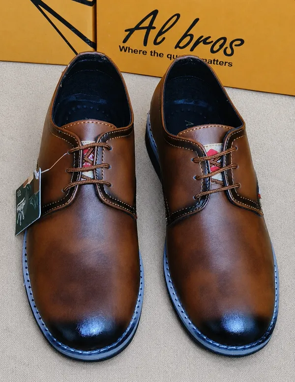 Tan_Synthetic_Leather_Lace-Up_Formal_Derby_Shoes_For_Men