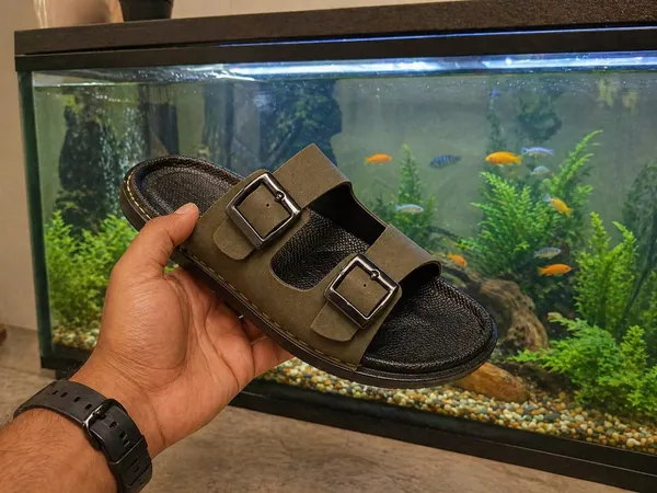Olive_Green_Double_Buckle_Comfort_Sandals_For_Men