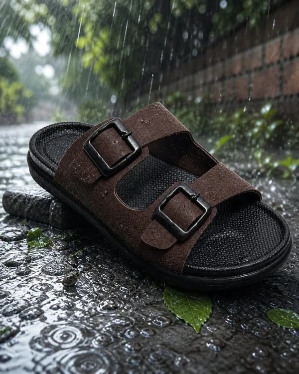 Brown_Dual-Buckle_Comfort_Slides_With_Textured_Footbed_For_Men