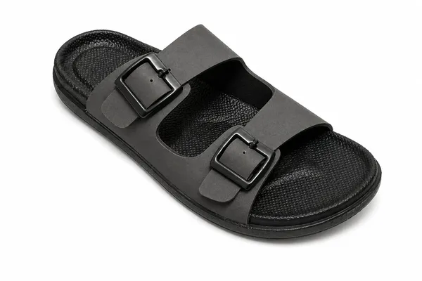 Black_Double_Strap_Buckle_Sandals_For_Men