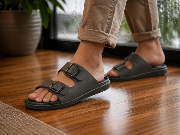 Black_Double_Strap_Buckle_Sandals_For_Men