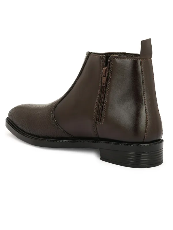 Brown_Textured_Chelsea_Boots_With_Side_Zipper_For_Men
