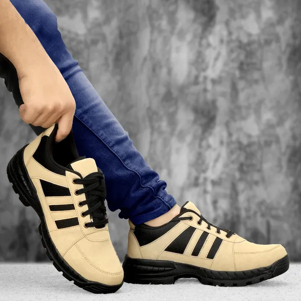 Beige_And_Black_Sports_Shoes_Running_Sneakers_For_Men
