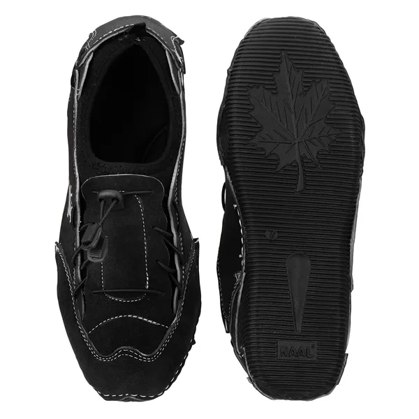 Black_Casual_Slip-On_Shoes_With_White_Stitching_And_Leaf_Logo_For_Men