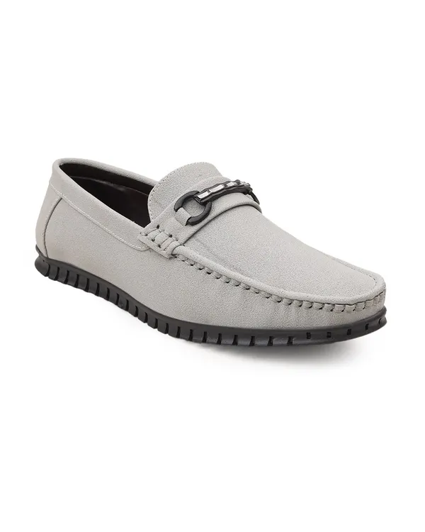 Grey_Suede_Loafers_With_Metal_Buckle_Detail_For_Men
