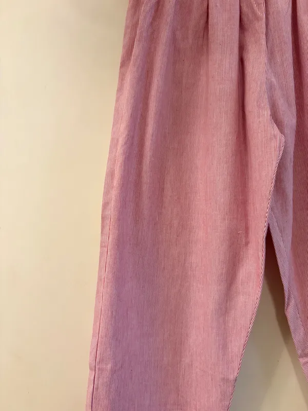 Pink_Cotton_Ruffle_Hem_Night_Pants_For_Women