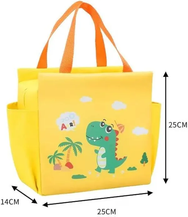 Yellow_Polyester_Dinosaur_Print_Insulated_Lunch_Bag_For_Kids