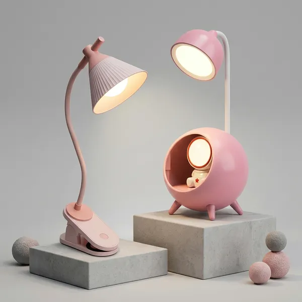 Pink_Desk_Lamp_Duo_Fan-Lamp_&_Clip-On_Set