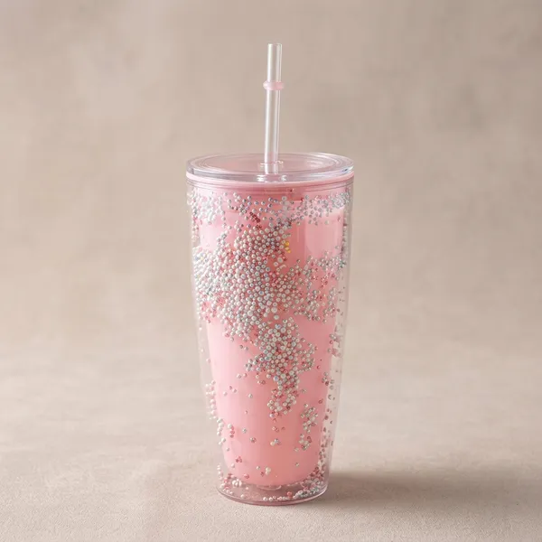 Plastic_Glitter_Pink_Reusable_Tumbler_With_Straw