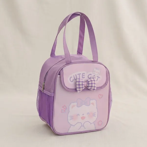 Purple_Polyester_Cat_Print_Insulated_Lunch_Bag_For_Kids