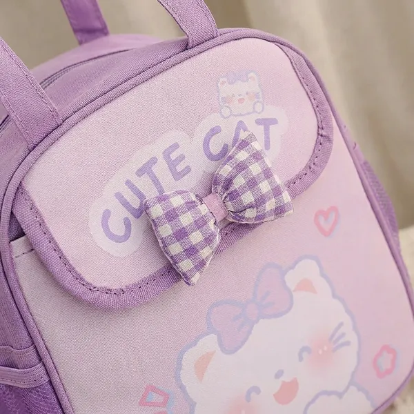 Purple_Polyester_Cat_Print_Insulated_Lunch_Bag_For_Kids